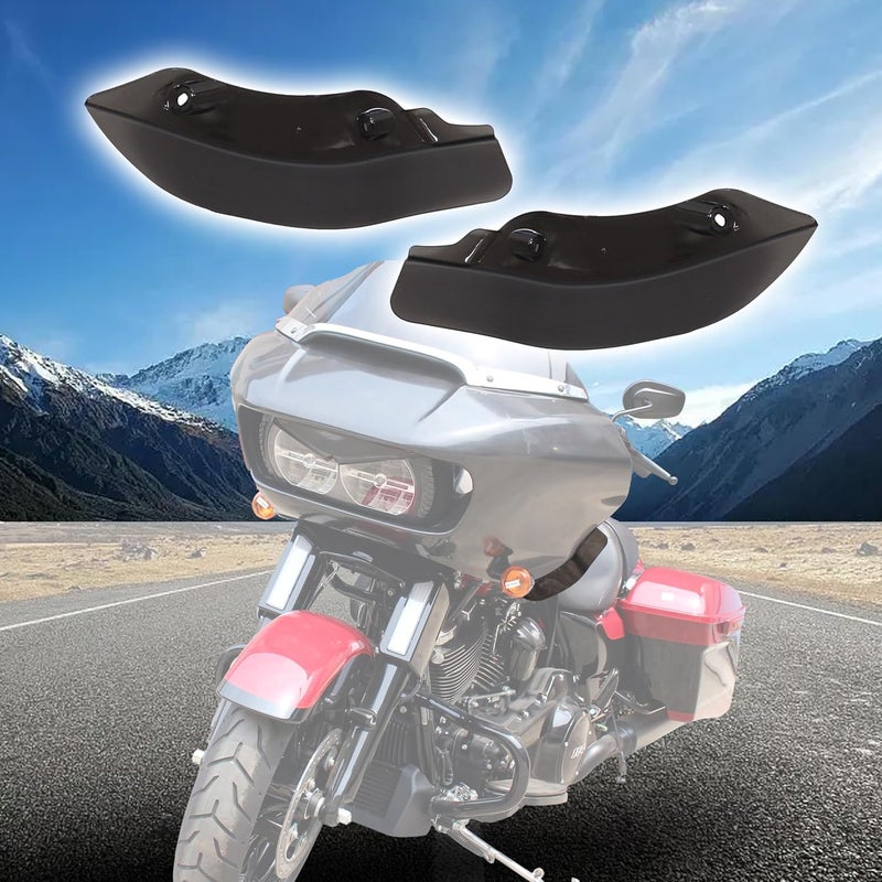 KAKABAS Smoke Wide Wind Deflector for Touring,Side Wind Windshield Fairing Air Deflectors Compatible with Harley 2015-2021 Touring Road Glide Special FLTRXS FLTRX CVO Ultra FLTRUSE Ultra FLTRU Limited - Image 1